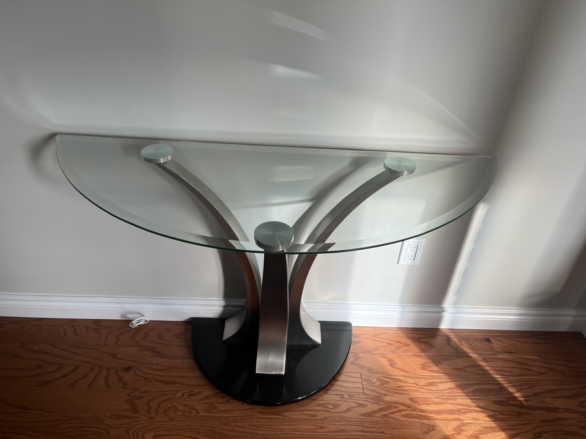 2 Glass End Tables and consol table - photo 2