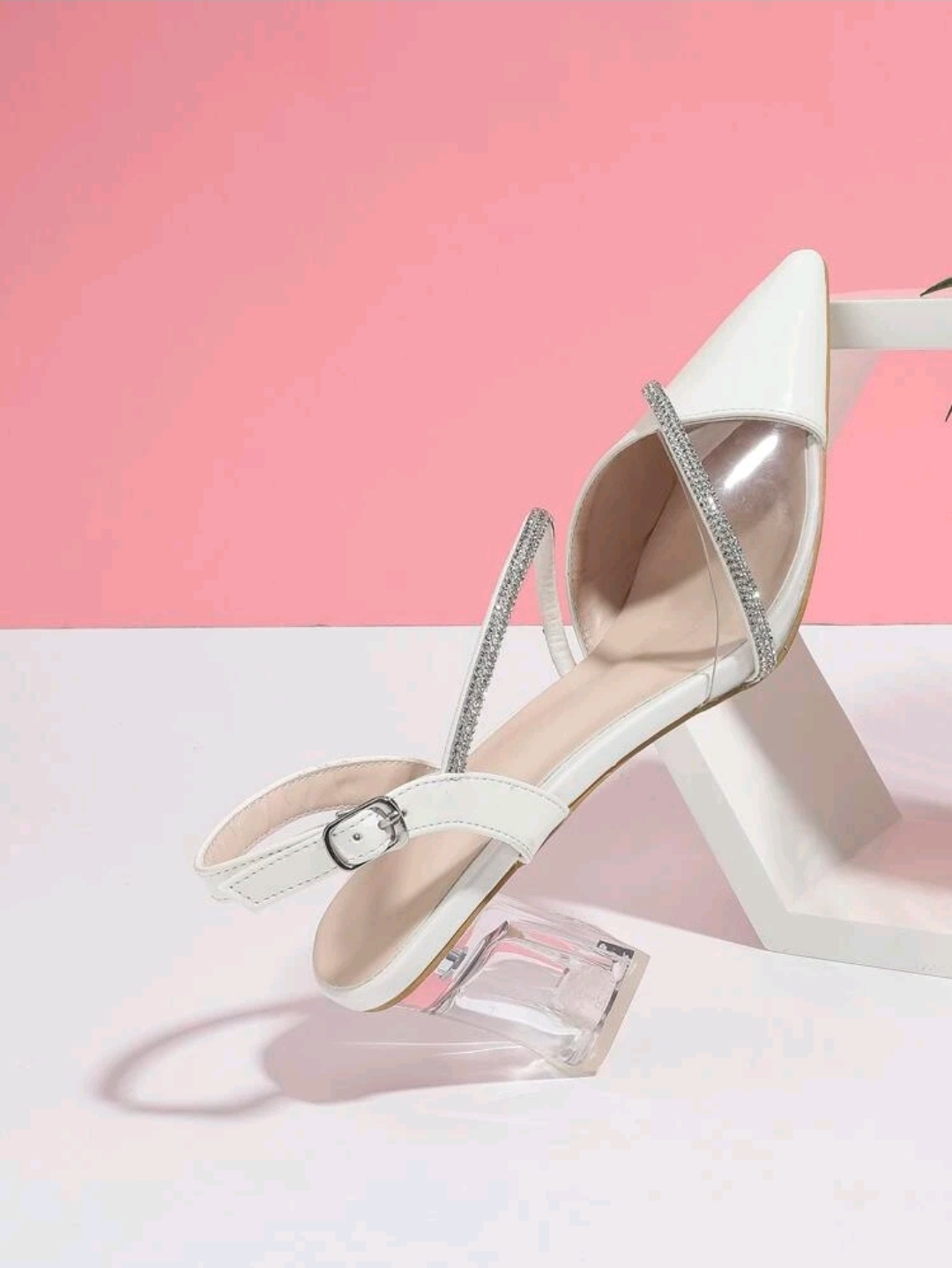 White Rhinestone Heels - photo 4
