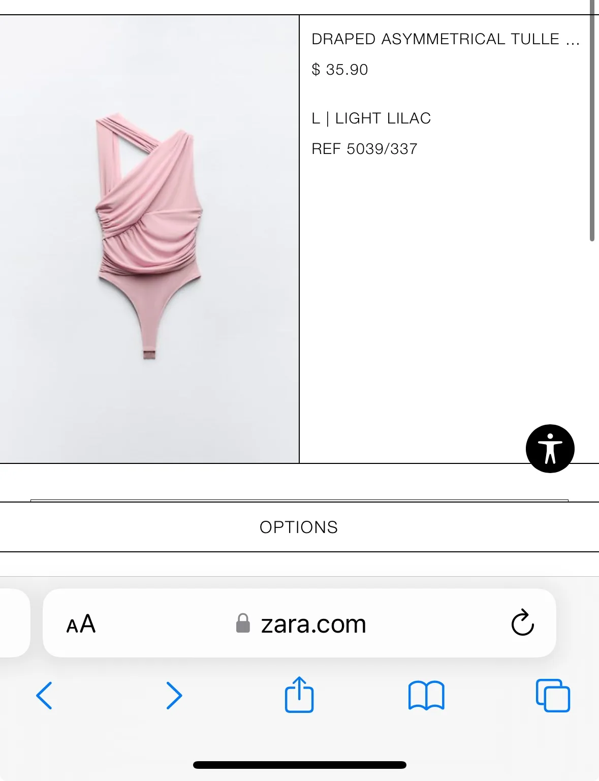 Zara Draped Asymmetrical Tulle Bodysuit image indicator(2)
