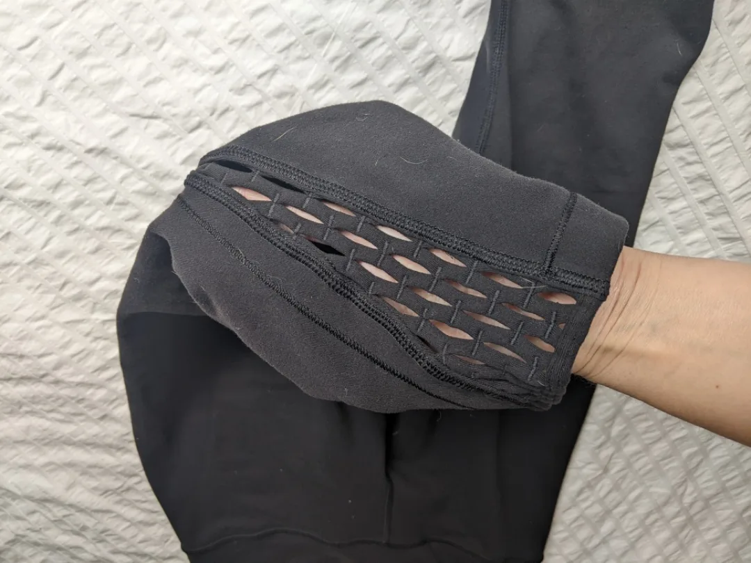 Black Lululemon Capri leggings with Mesh image indicator(2)