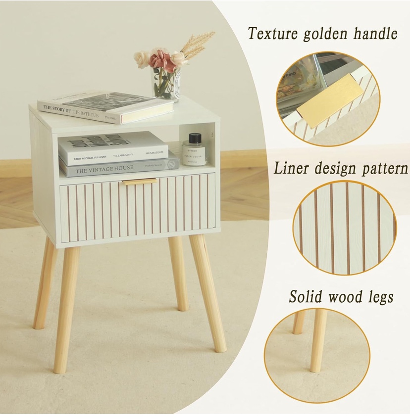 Nightstand with Drawer and Shelf - New (assembly required) - photo 4