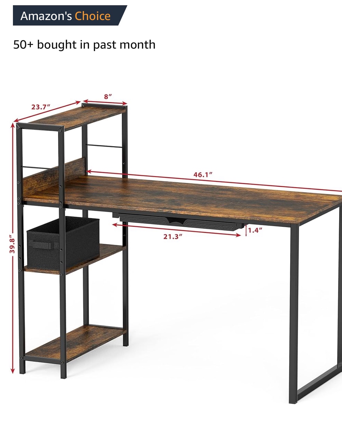 Computer Desk with Bookshelf