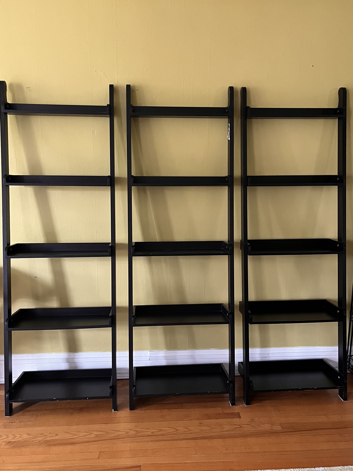 Crate and Barrel Black Ladder Bookshelf