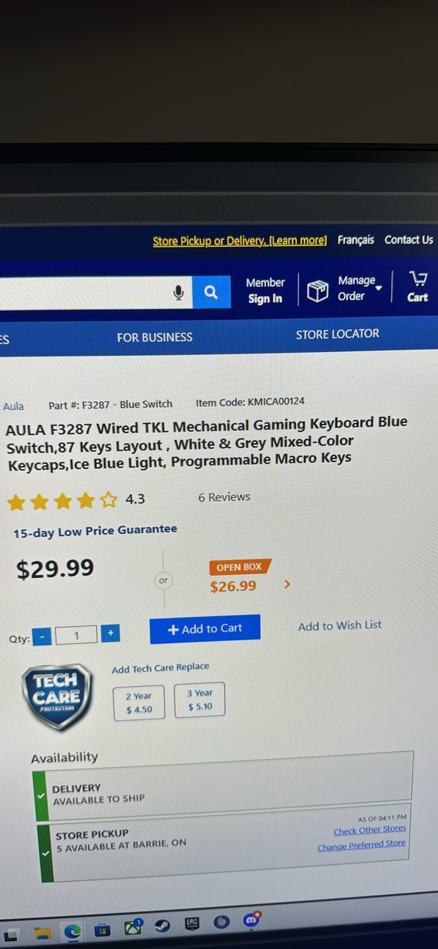 AULA F3287 Wired TKL Mechanical Gaming Keyboard - photo 2