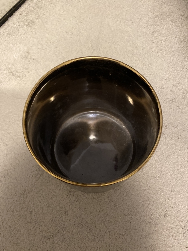 MOVING SALE Gold and Black Ceramic Planter - photo 2