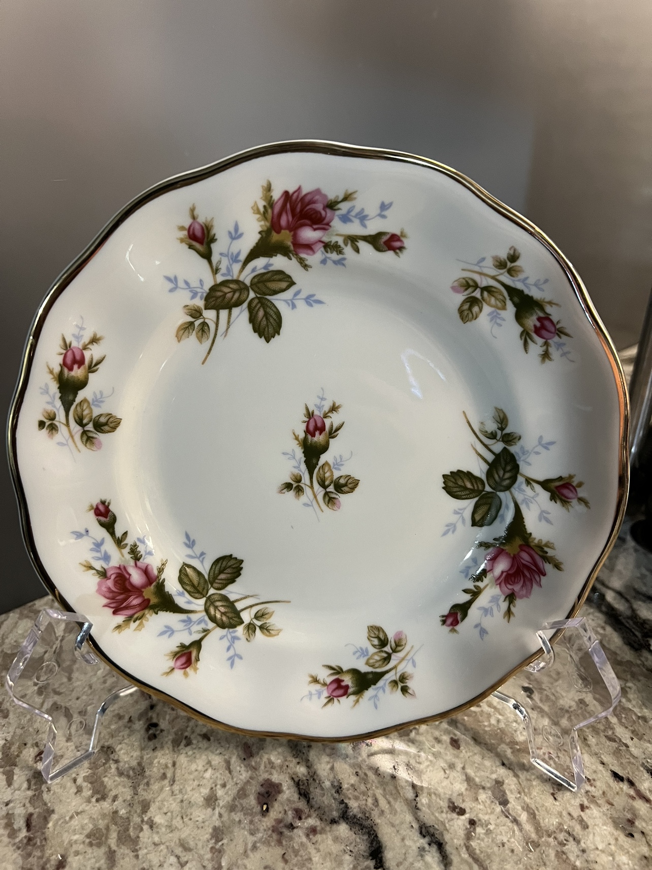 🥕Pink Moss Rose Porcelain Plates - photo 4