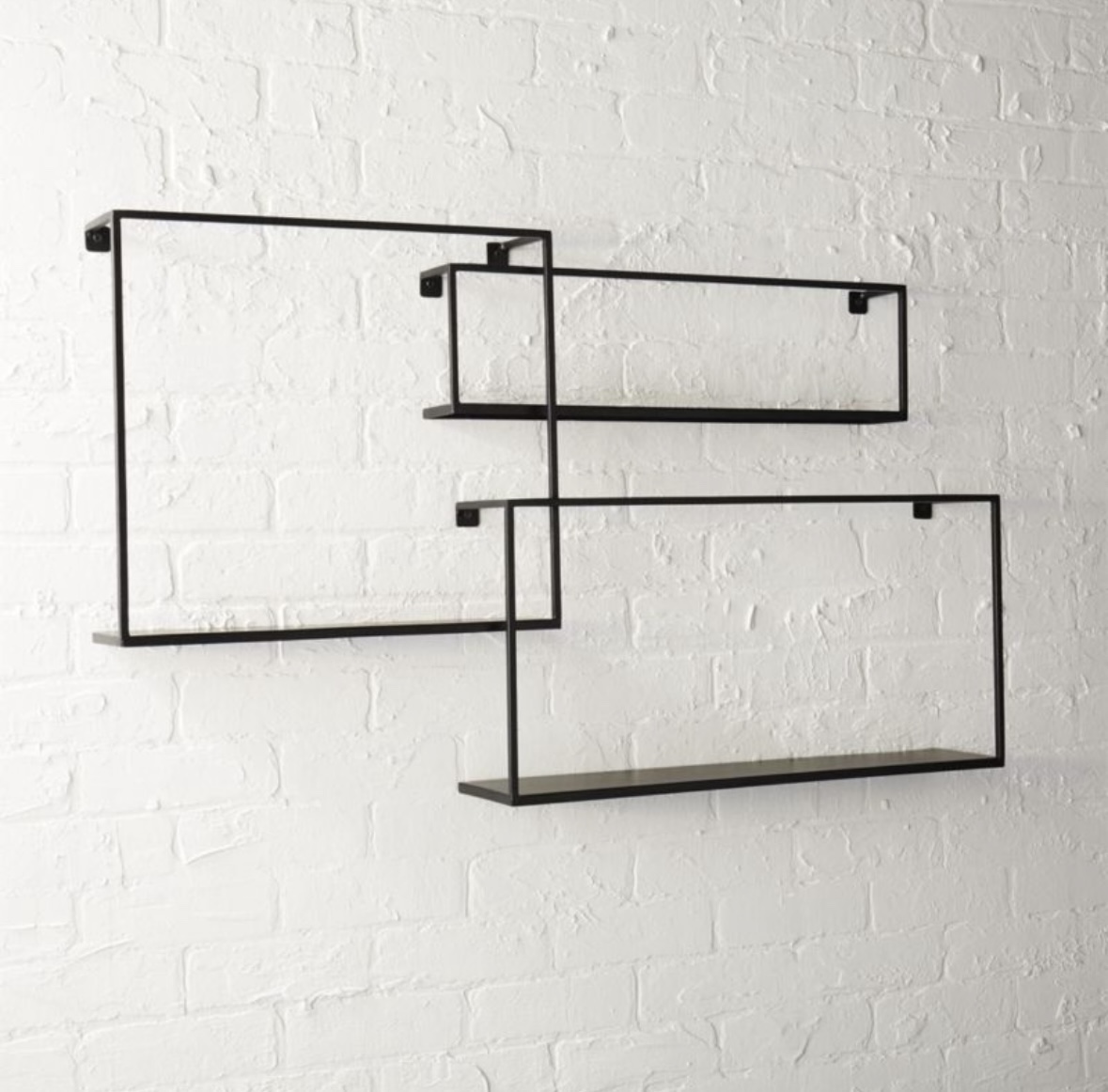 CB2 Matte Black Floating Shelves Set Of 3 - photo 2