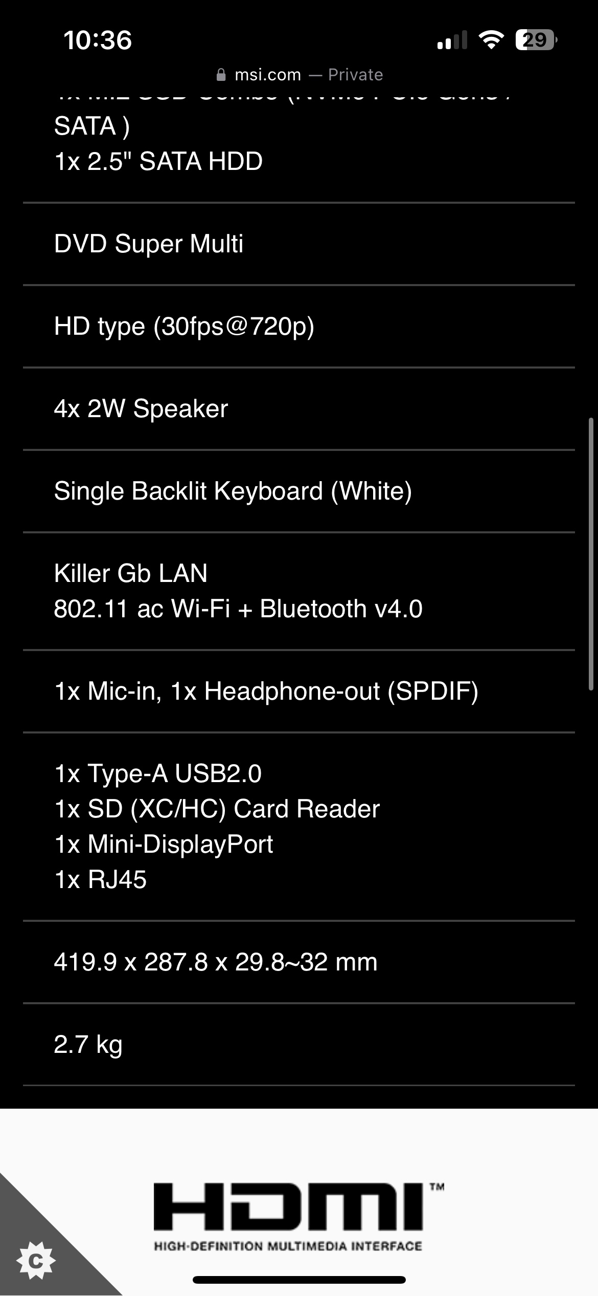 MSI GP72 6QF Leopard Pro Gaming Laptop - photo 5