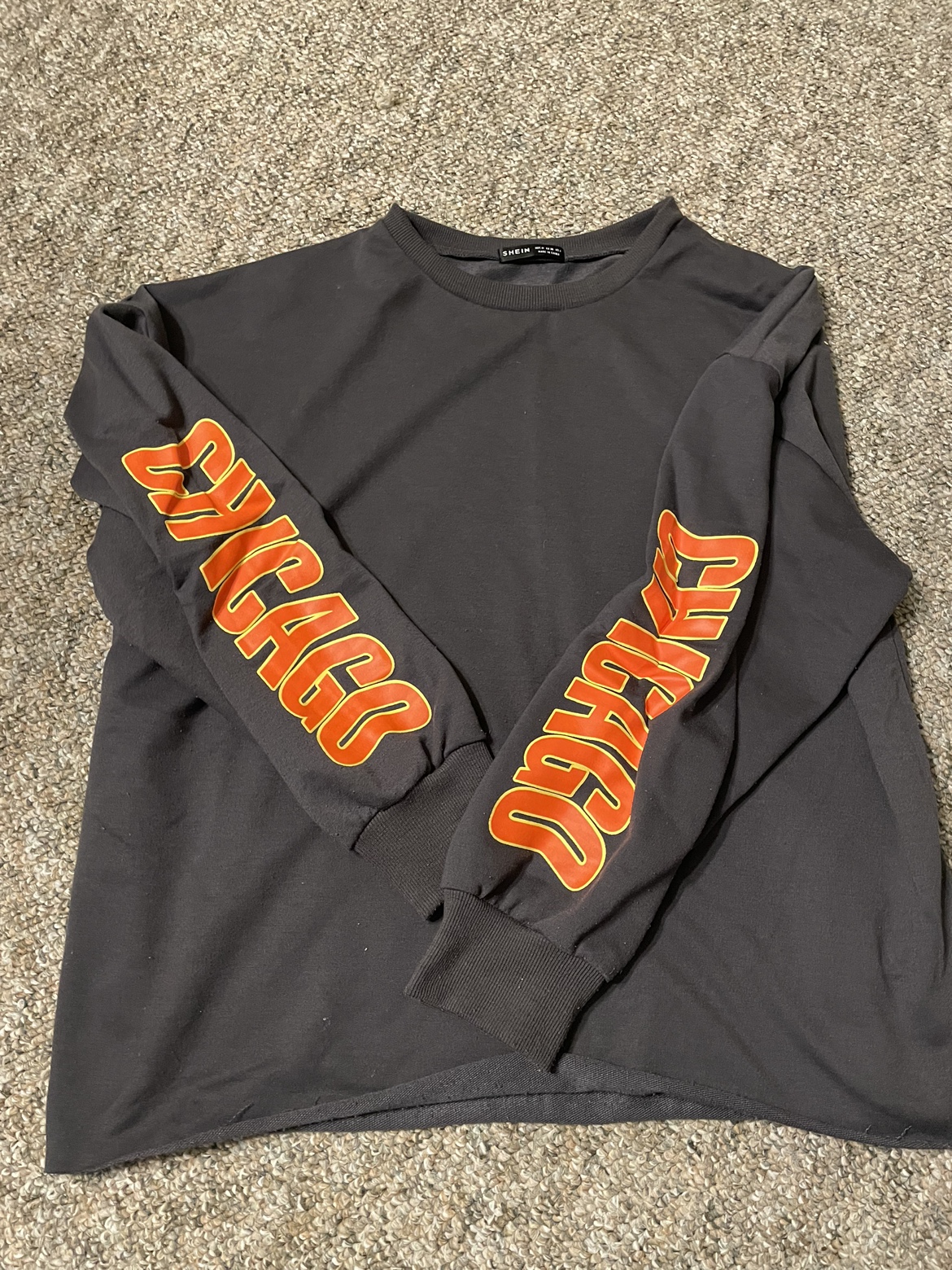 Black Long Sleeve Shirt with "Chicago" Graphic