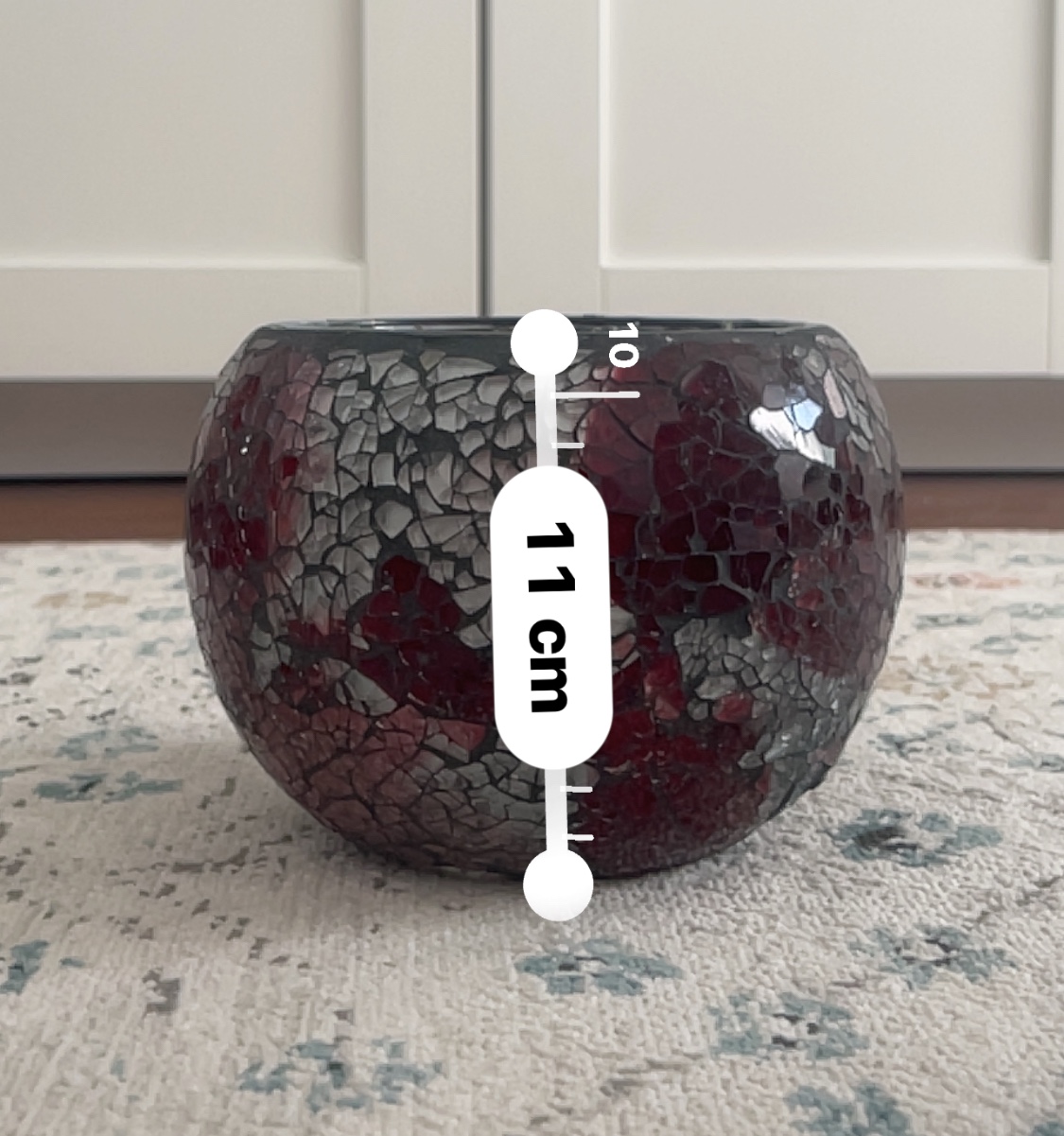 Red and Grey Mosaic Candle Holder - photo 4