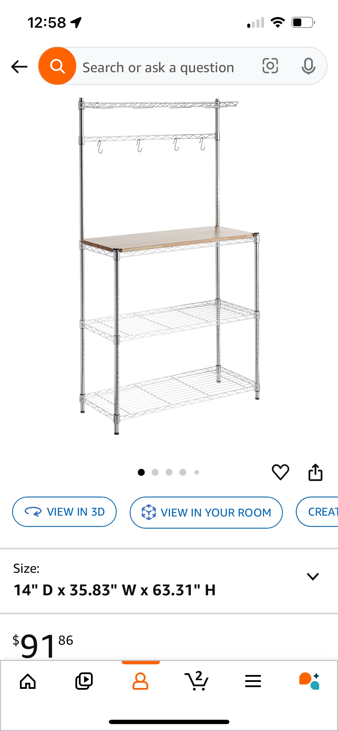 Kitchen Baker's Rack with Top Shelf - photo 3