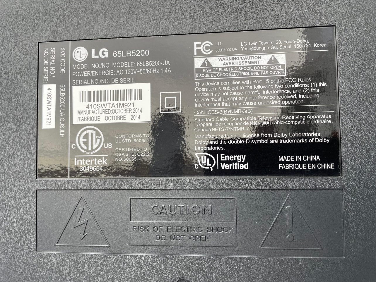 LG 65LB5200 65" TV - photo 3