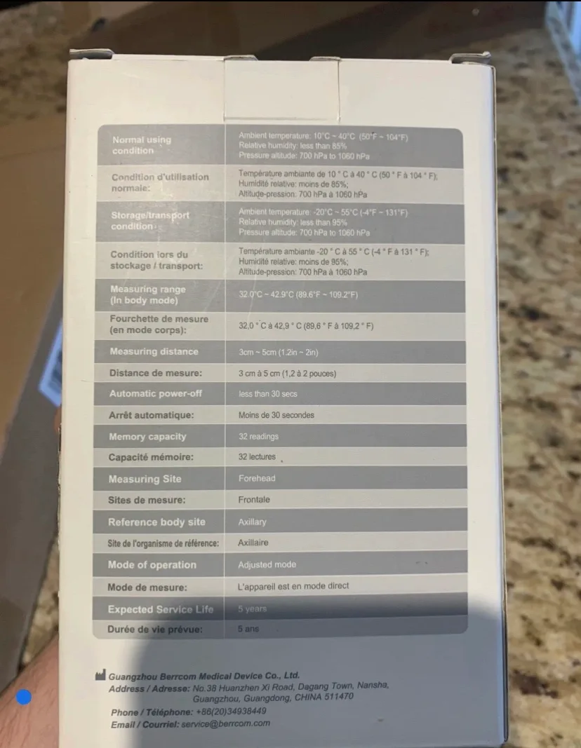 Bercom Non-Contact Infrared Thermometer image indicator(3)