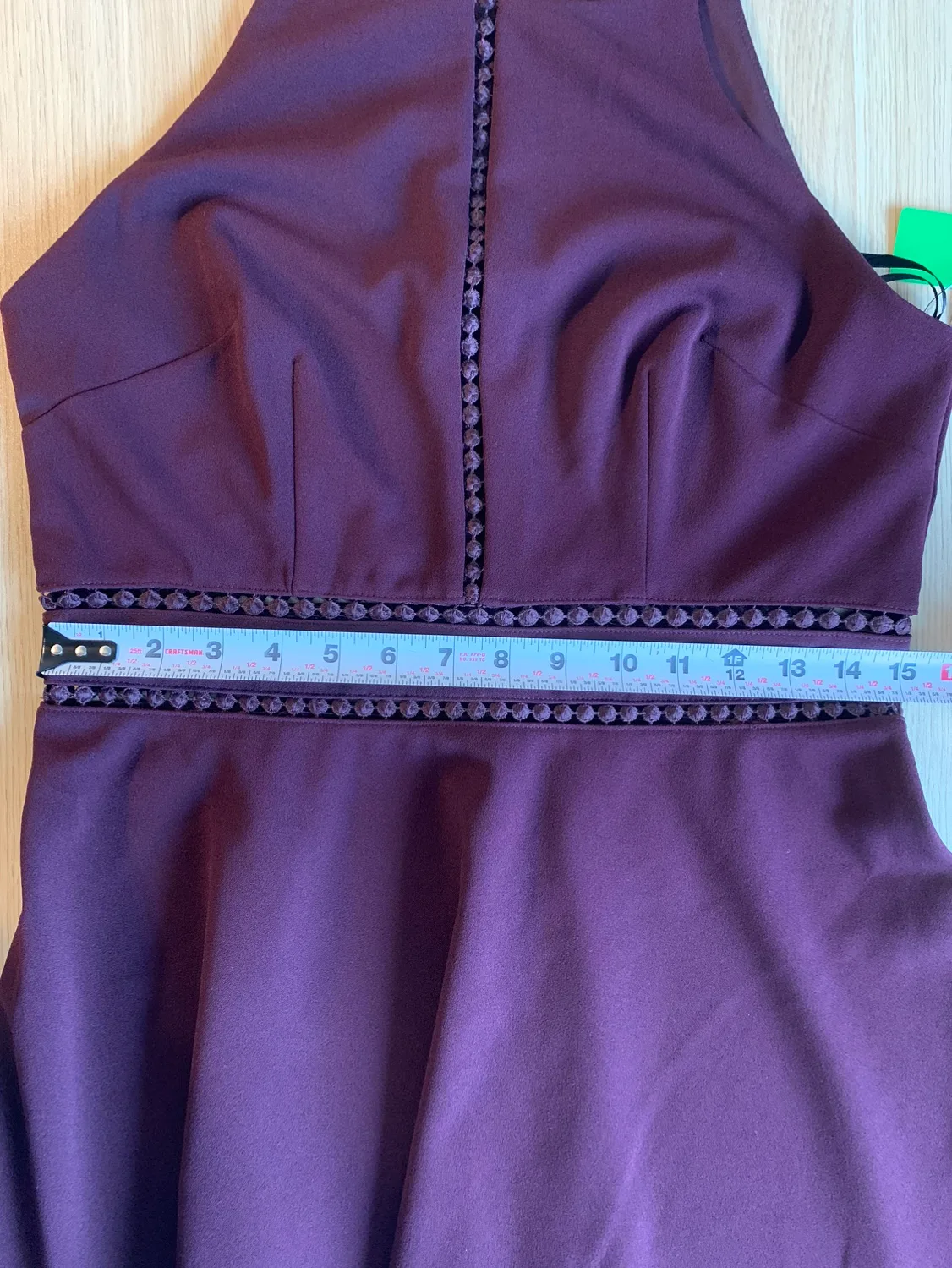 Plum Fit & Flair Dress w/ Cutout and Keyhole Detail image indicator(7)