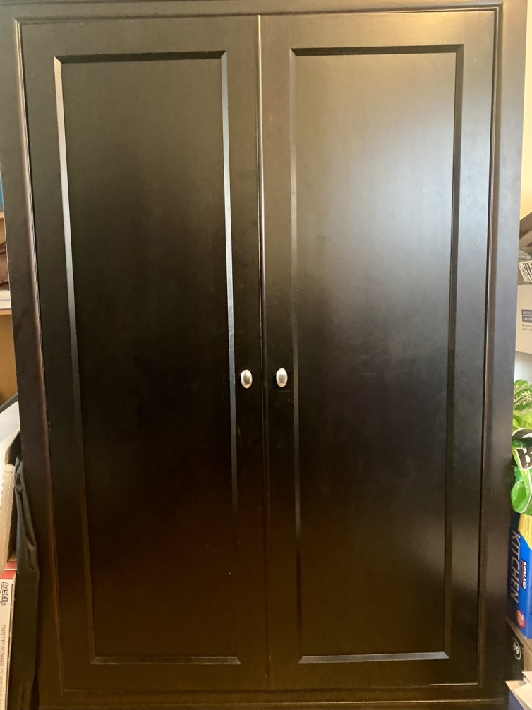 Black Cabinet with Desk and Shelving