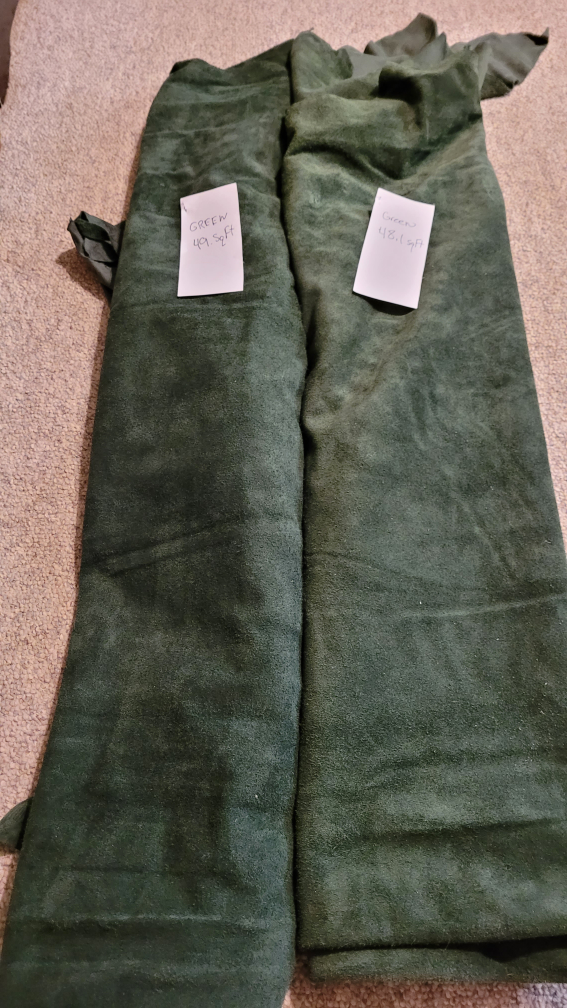 Green high grade leather hides