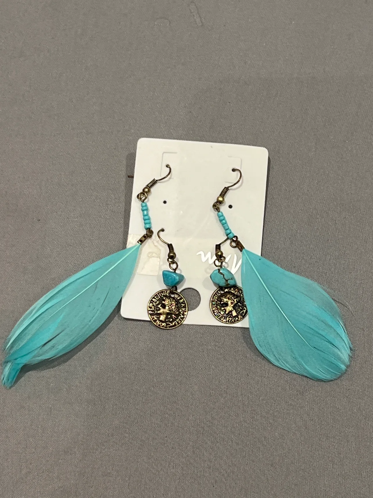 Blue Feather Earrings thumbnail