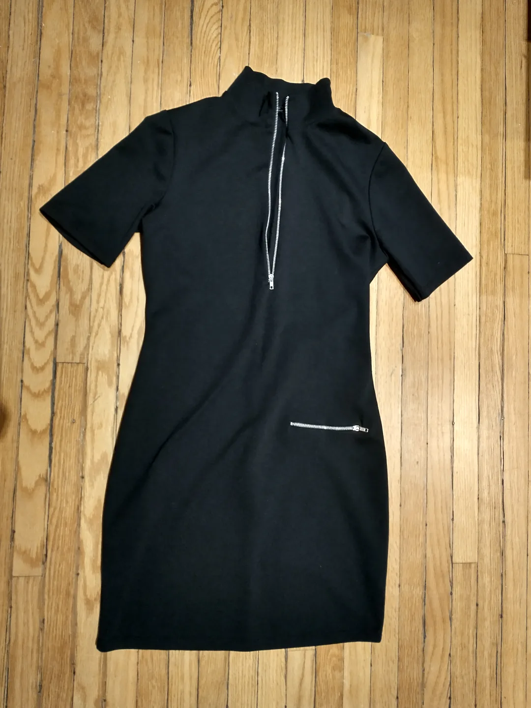 Black Zipper Bodycon Dress image indicator(3)