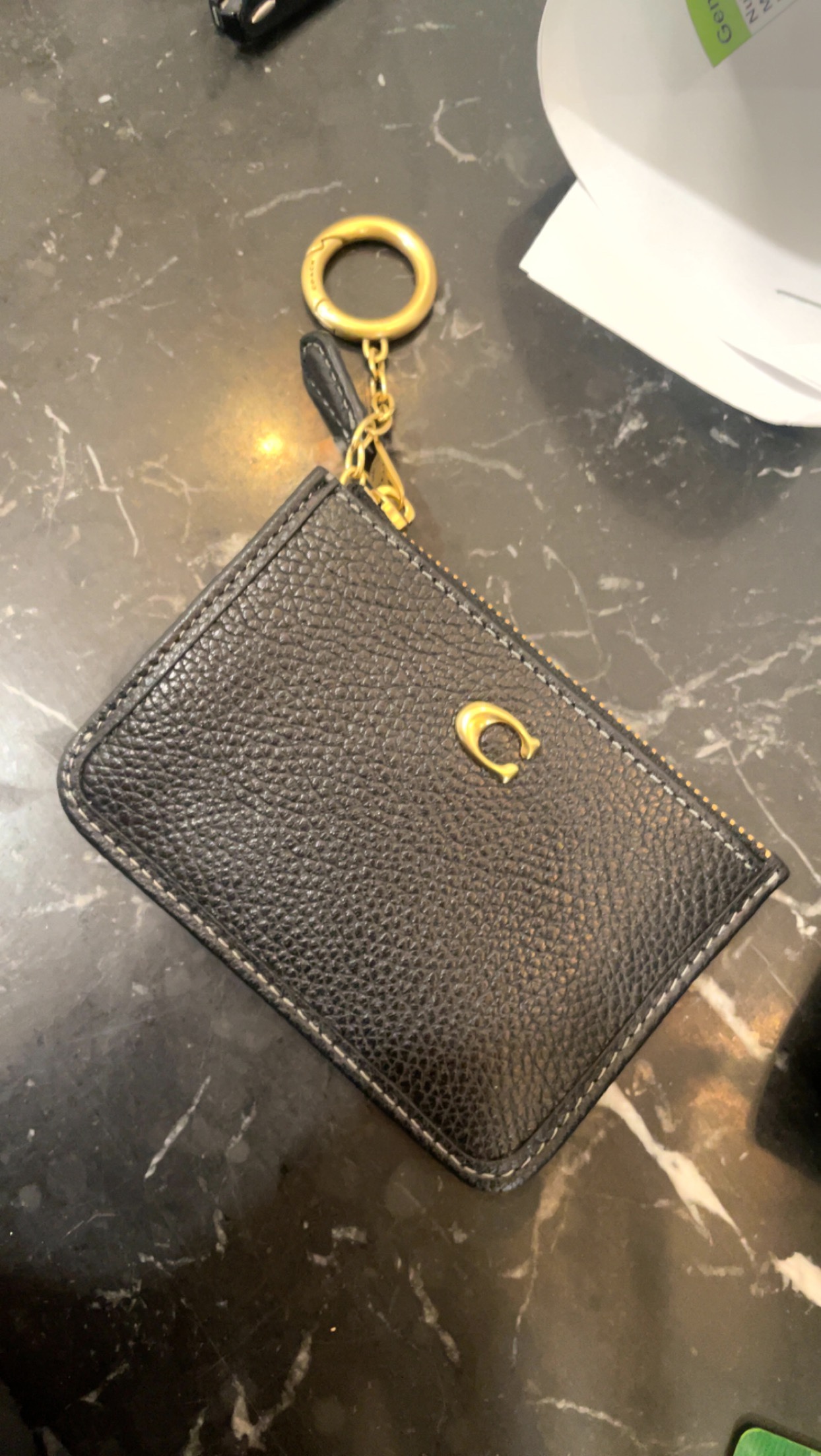 Coach Black Leather Keychain Wallet