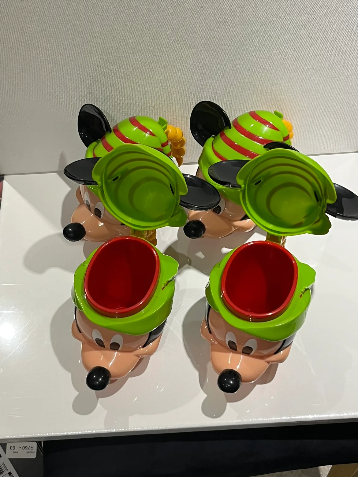 Set of 4 Disney Parks Mickey Elf Hat Christmas Souvenir Mugs image indicator(4)
