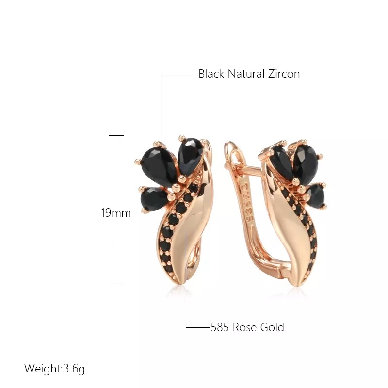 14K Black 585RG Gold Earrings - photo 3