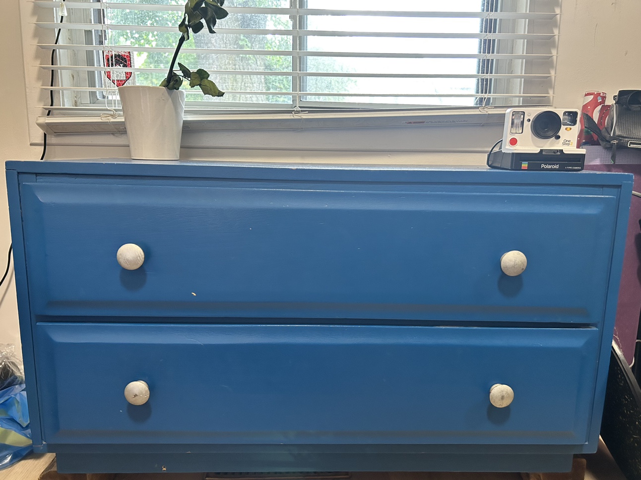 Real Wood Blue 2-Drawer Dresser