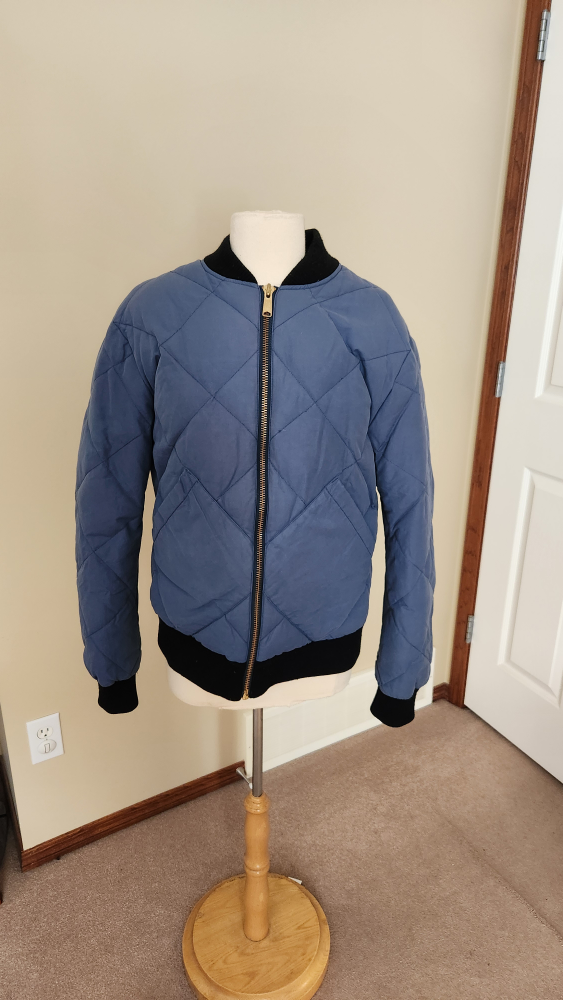 Eddie Bauer Blue Quilted Bomber Jacket