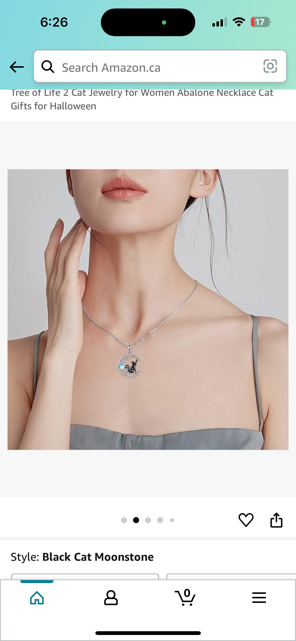 Sterling Silver cat moon necklace 925 - photo 2