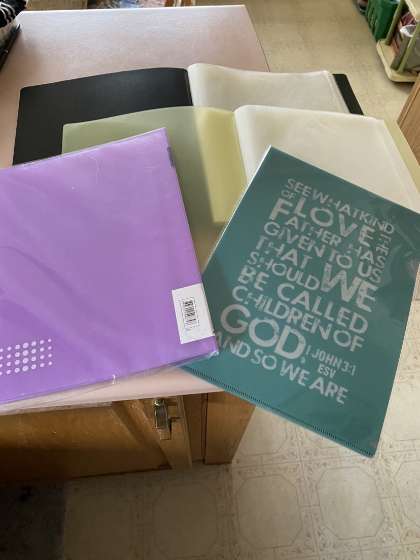 3 Clear Document Folders & 2 binders