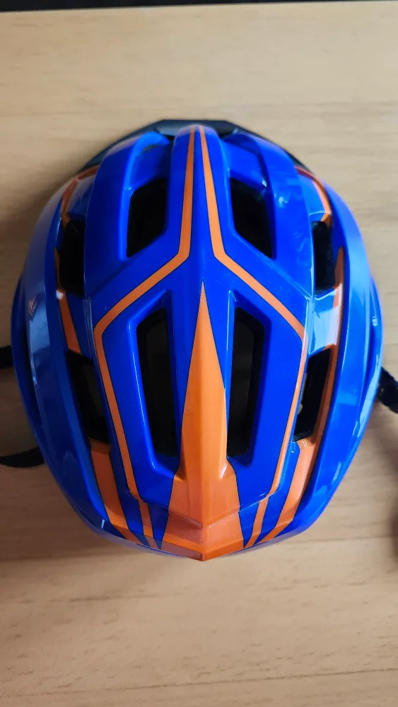Blue and Orange Bicycle Helmet thumbnail