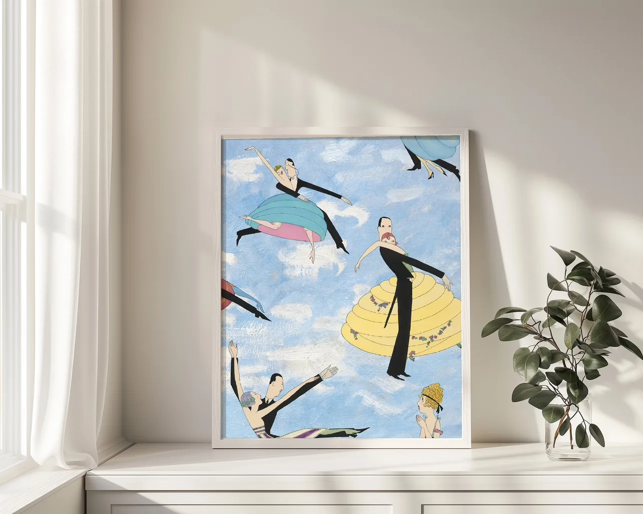 Collage Vintage Art Print in Large White Frame thumbnail