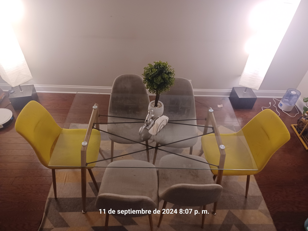 Glass Dining Table with 6 Chairs - photo 2