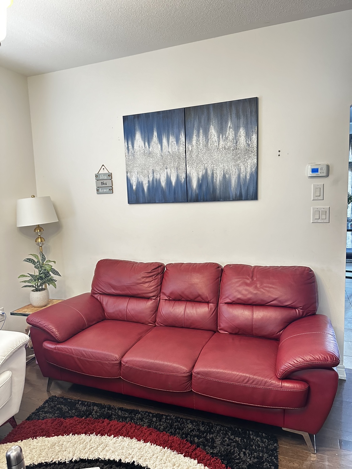 Red Leather Sofa