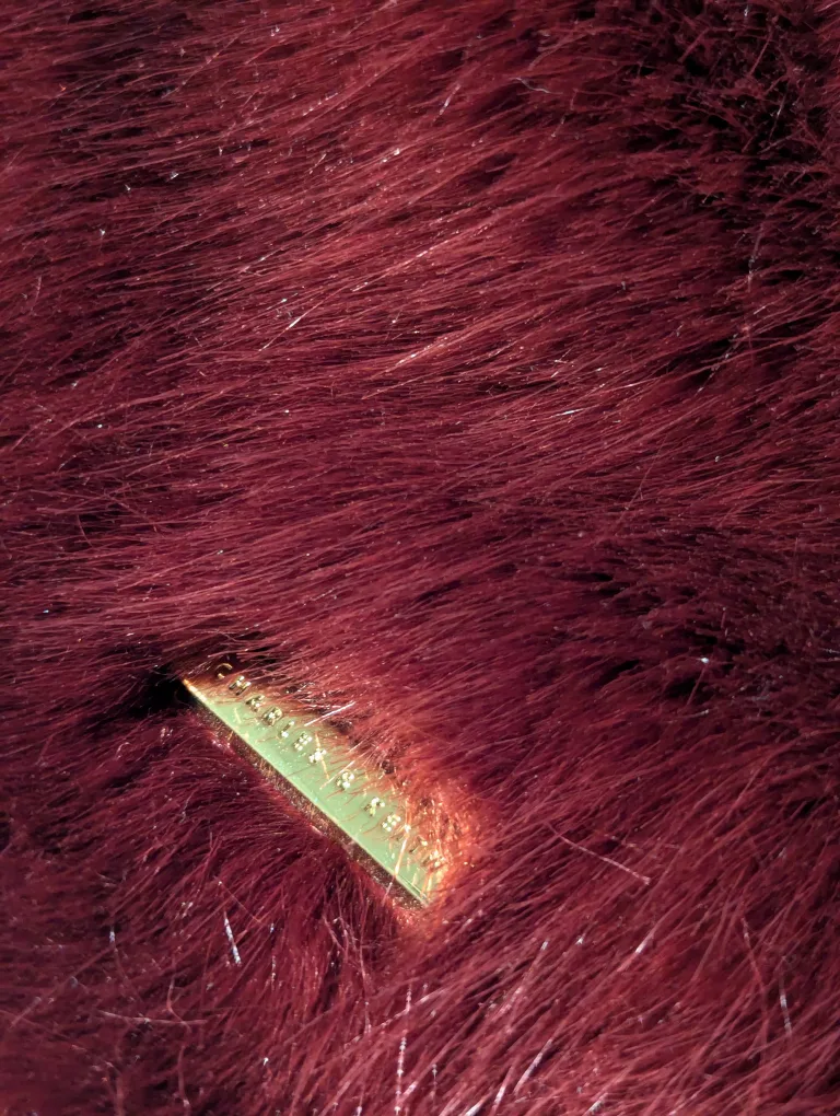 LIKE NEW Charles & Keith cherry red furry tote bag image indicator(9)