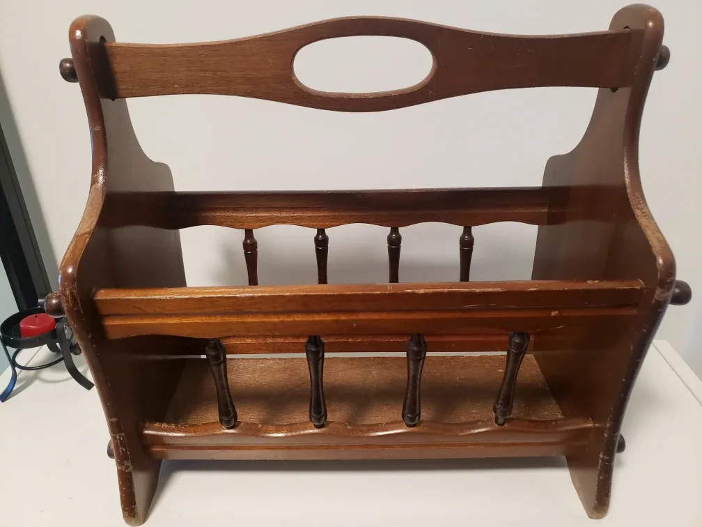 Antique Wooden Magazine Rack image indicator(2)