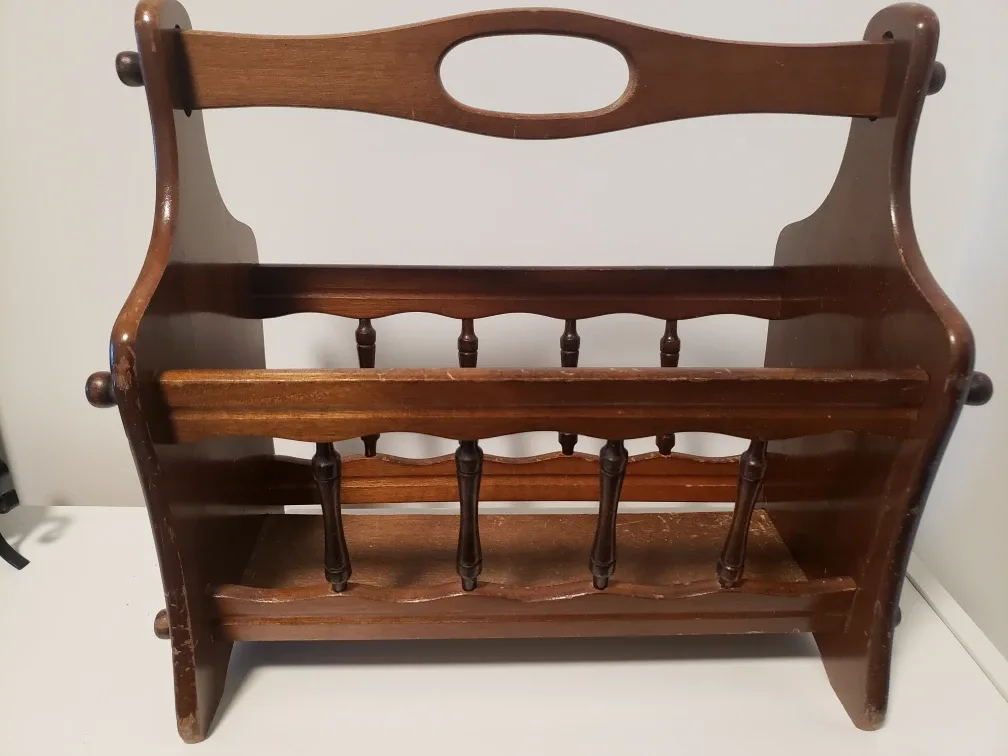 Antique Wooden Magazine Rack image indicator(5)