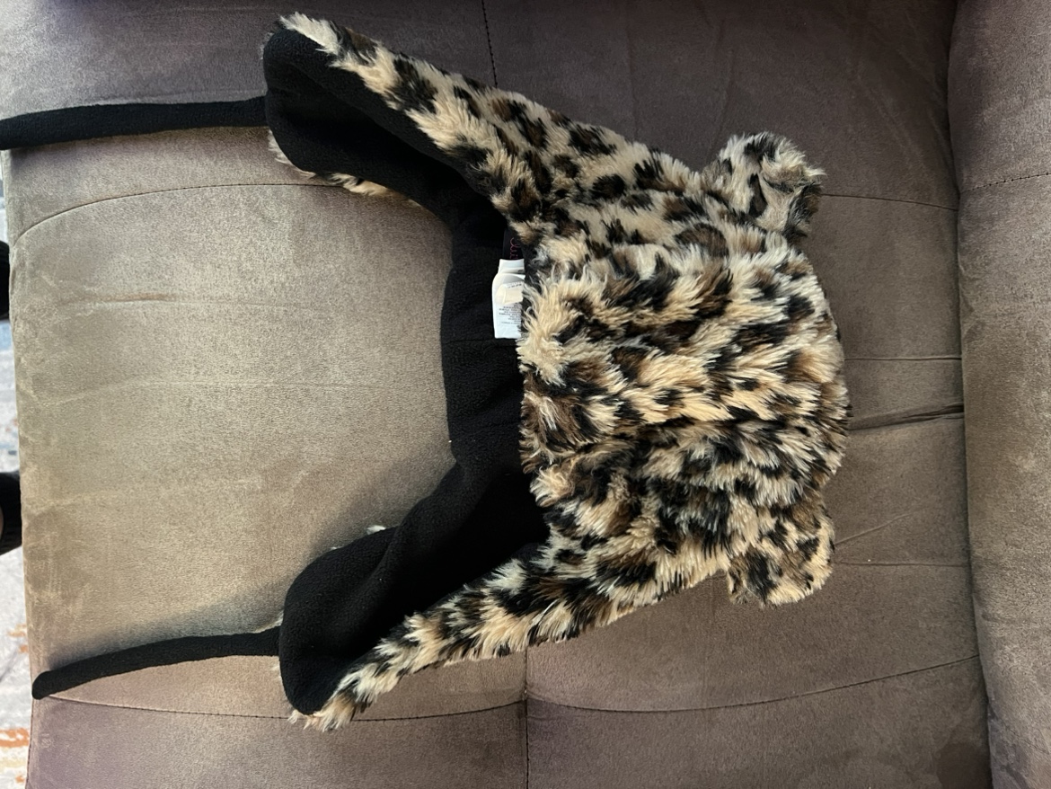 Leopard Print Faux Fur Hat with Ear Flaps