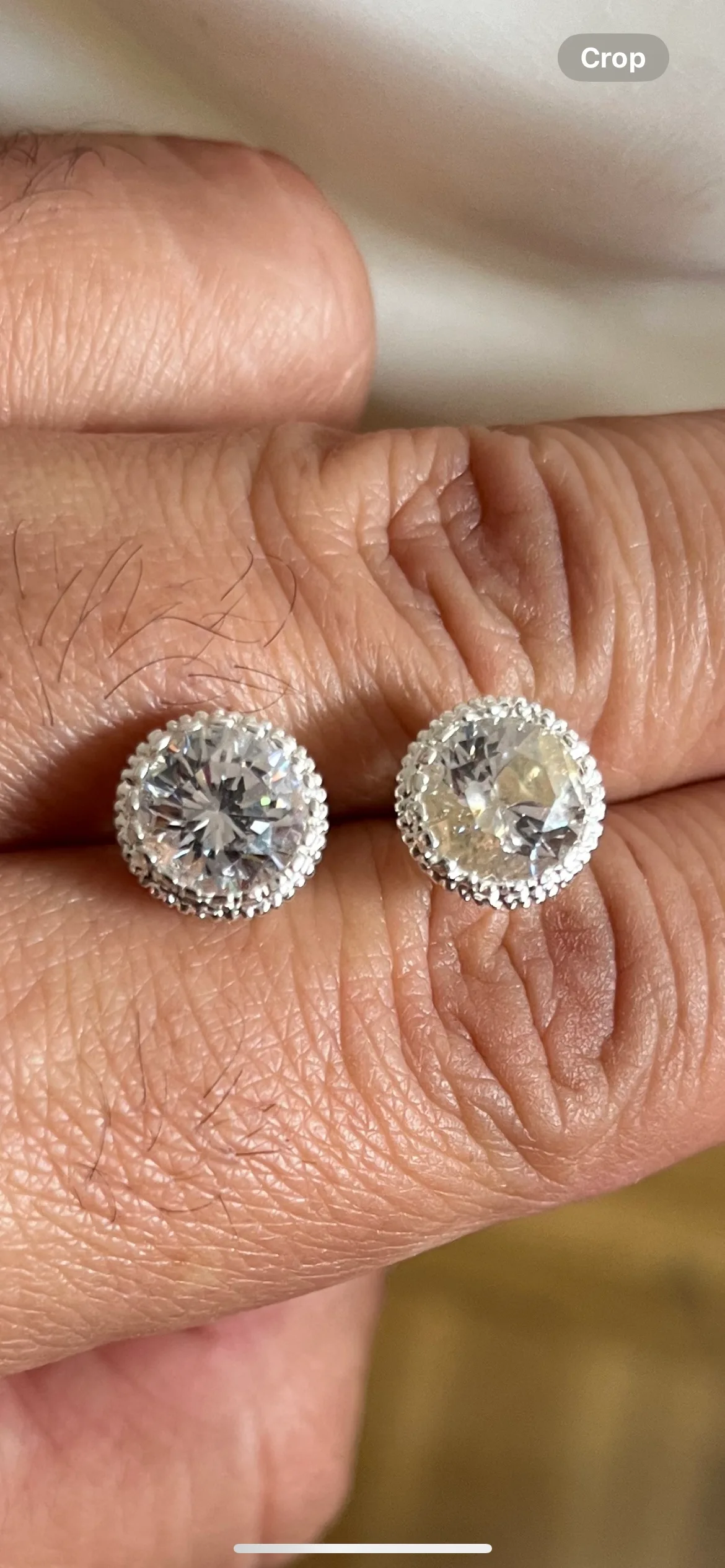 Silver Halo Earrings with crystals thumbnail