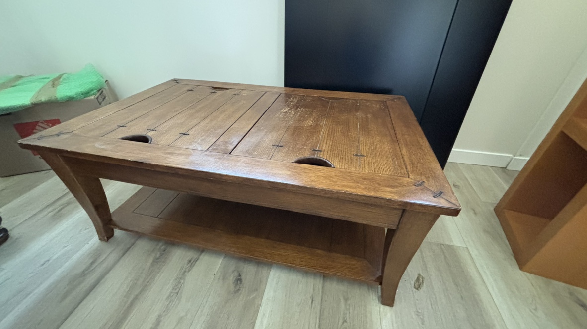 Wooden Coffee Table with Storage - photo 3