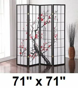 oriental 4-Panel Room Divider thumbnail