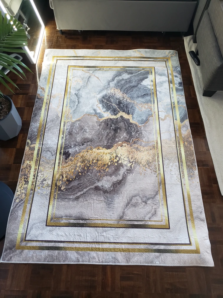 Gold and Grey Area Rug