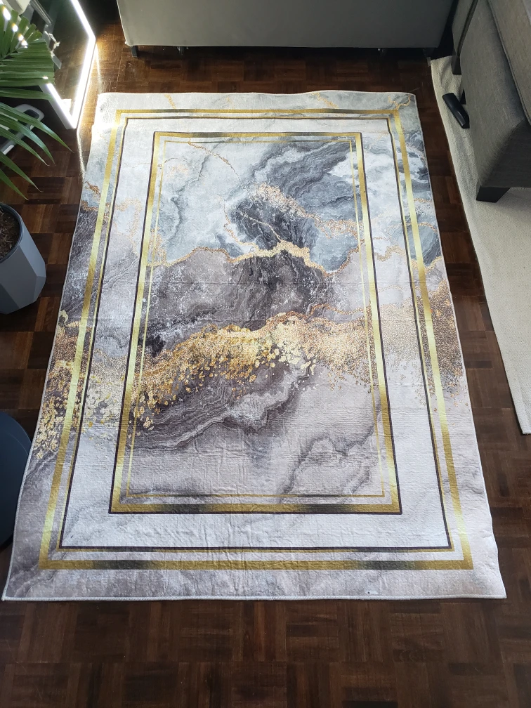 Gold and Grey Area Rug - photo 2