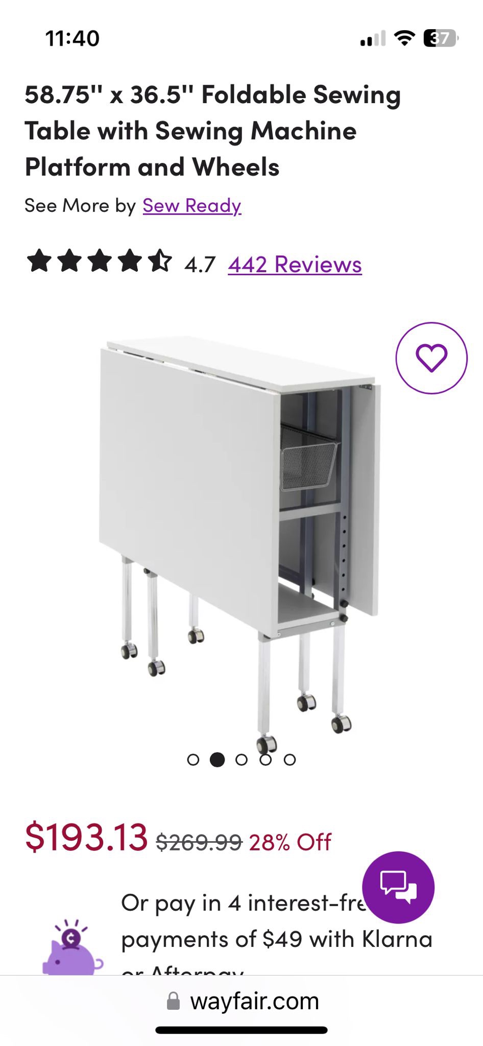 Folding table with wheels - photo 2