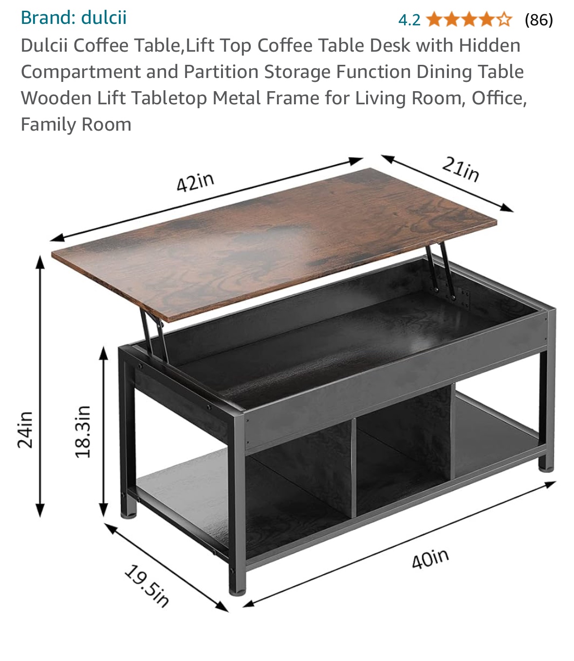 Lift Top Coffee Table