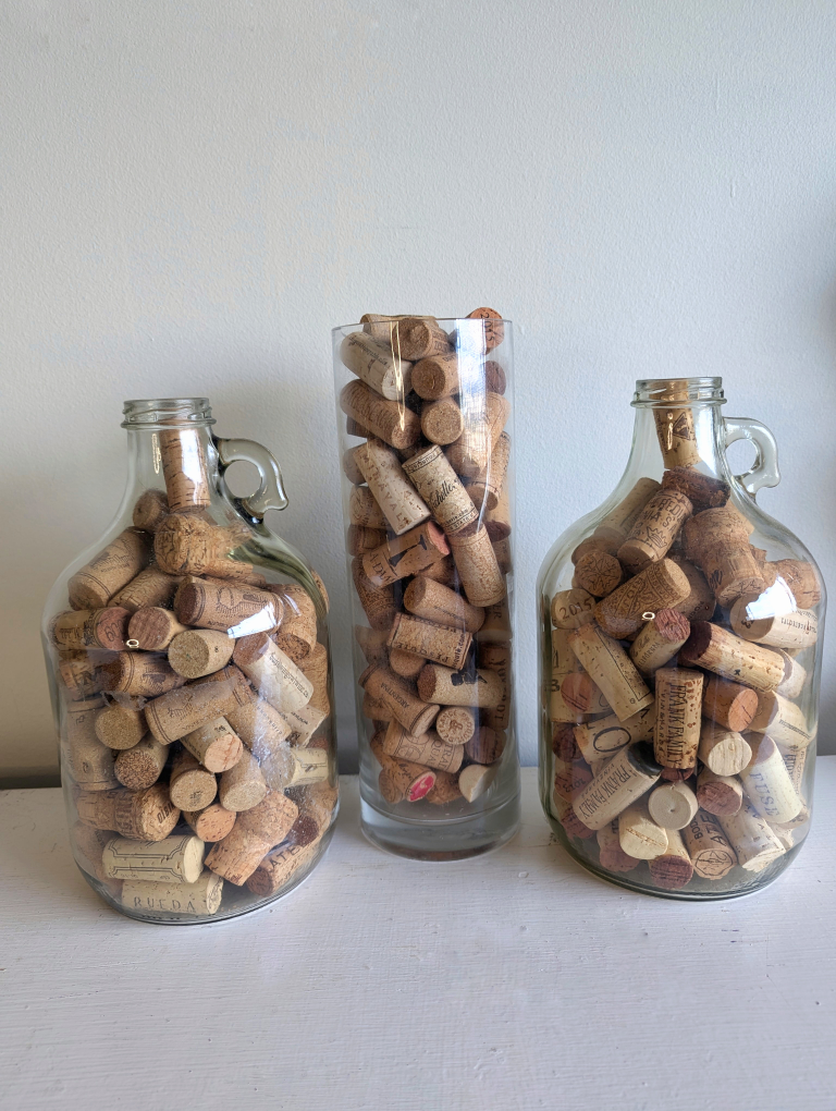 Jars fill up with corks