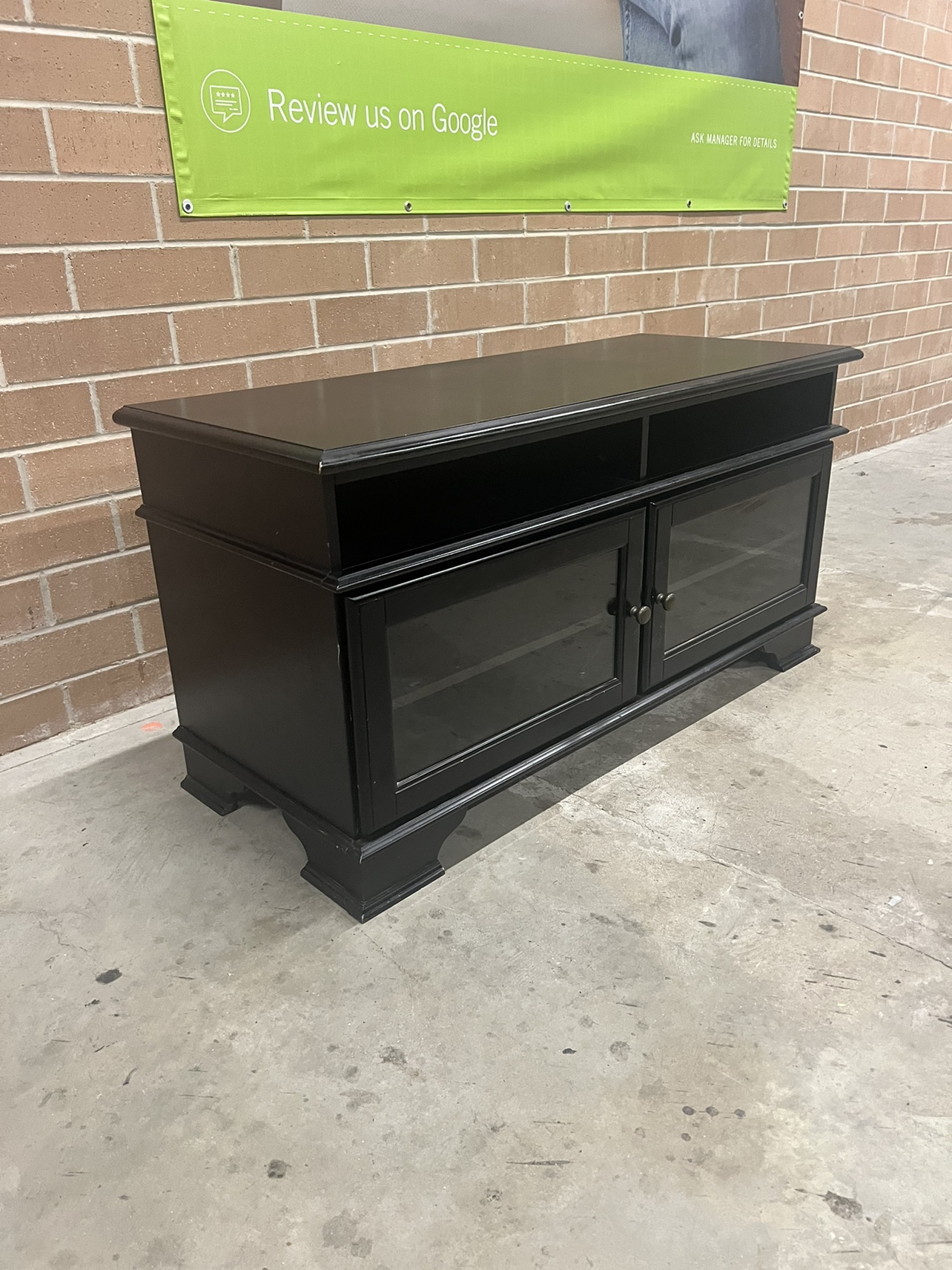Black TV Stand w/storage - photo 3