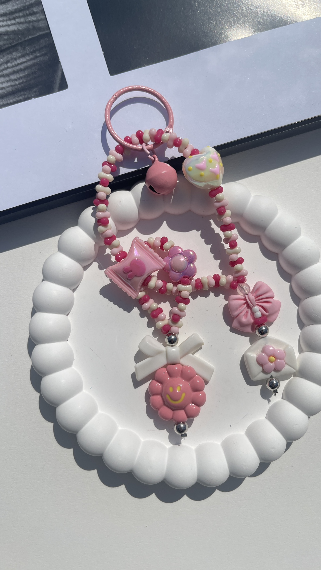 Pink Beaded Keychain - photo 2