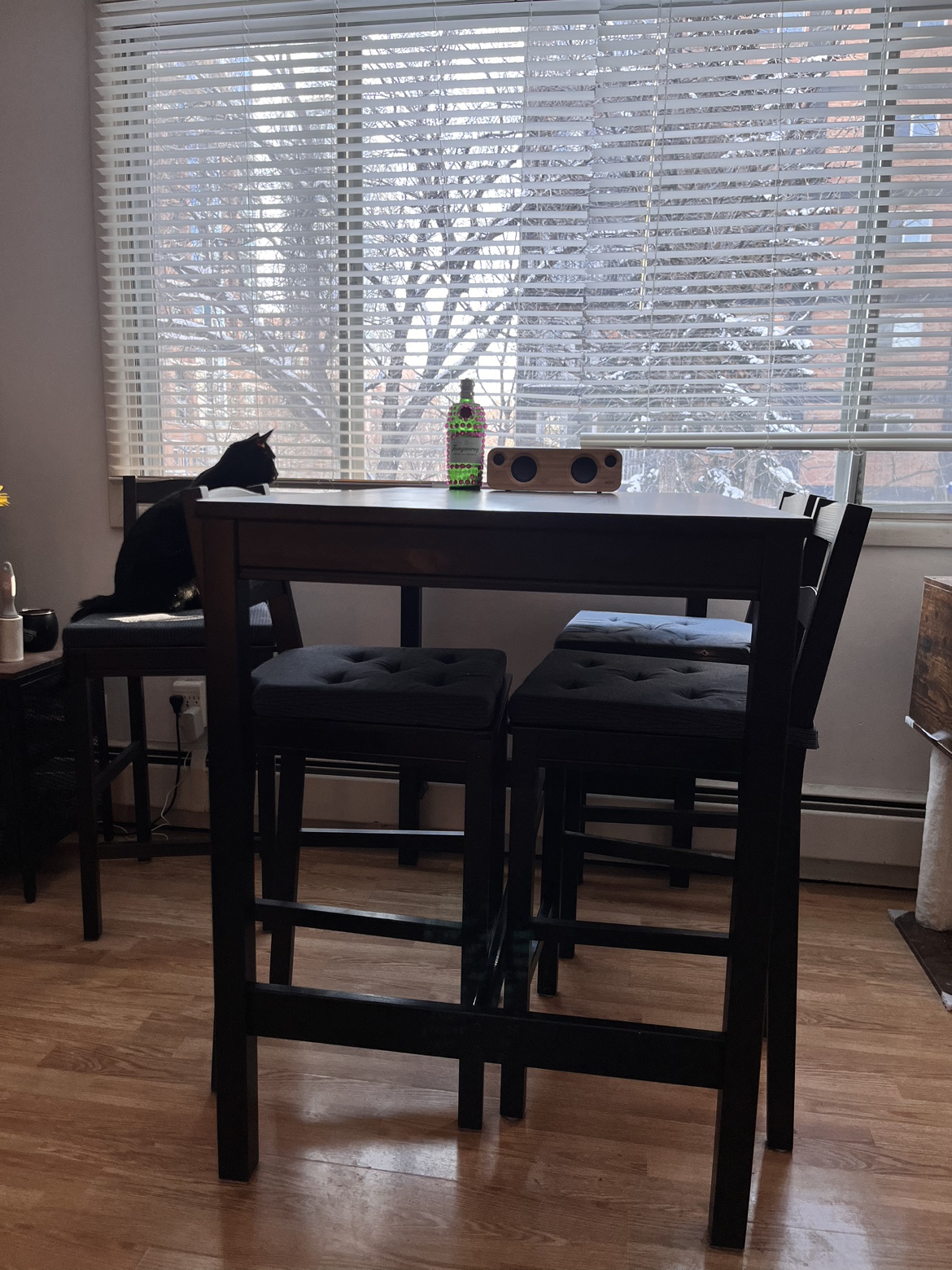 Black Kitchen Table and Stools Set - photo 3