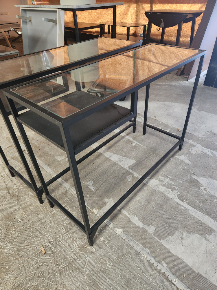 2 Glass Top tables