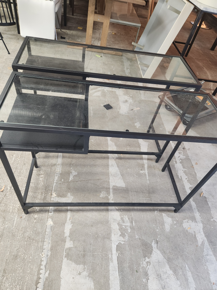 2 Glass Top tables - photo 2